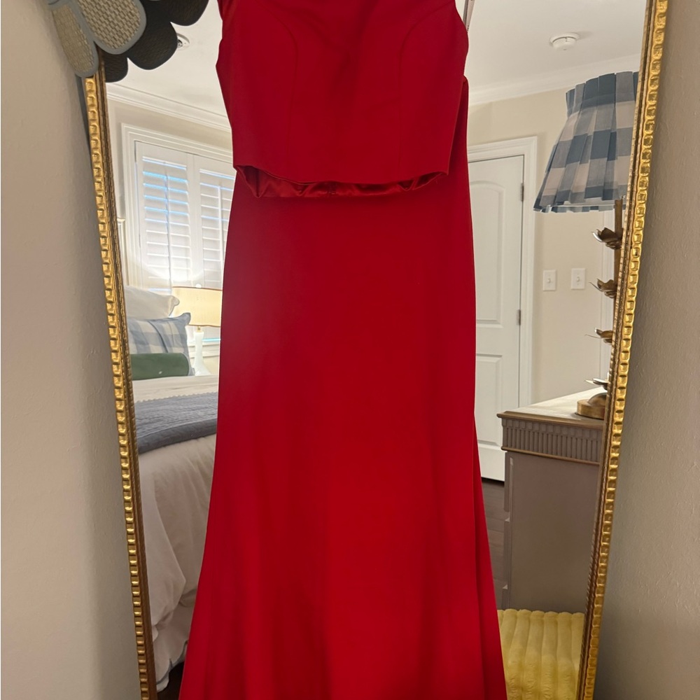 Sherri Hill Strapless Red Gown (zipper broken)